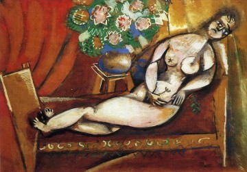 横たわる裸婦現代マルク・シャガール Oil Paintings